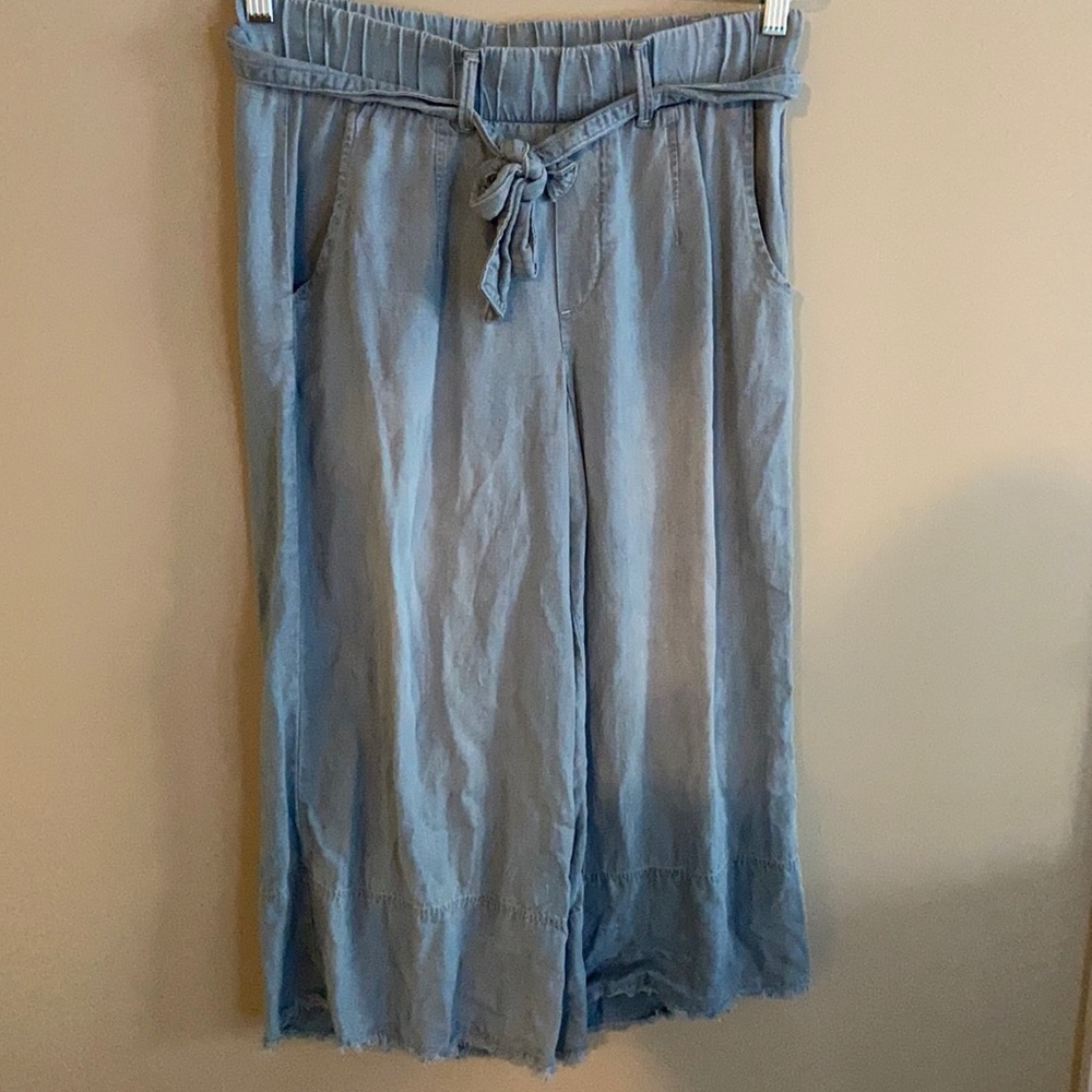 Cloth & Stone Chambray Cropped Palazzo Pants